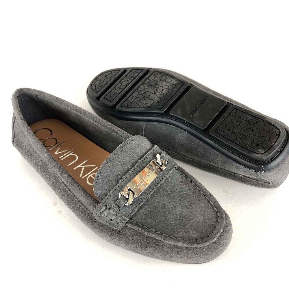 Calvin Klein Lunasi Womens Suede Flat Slip Ons